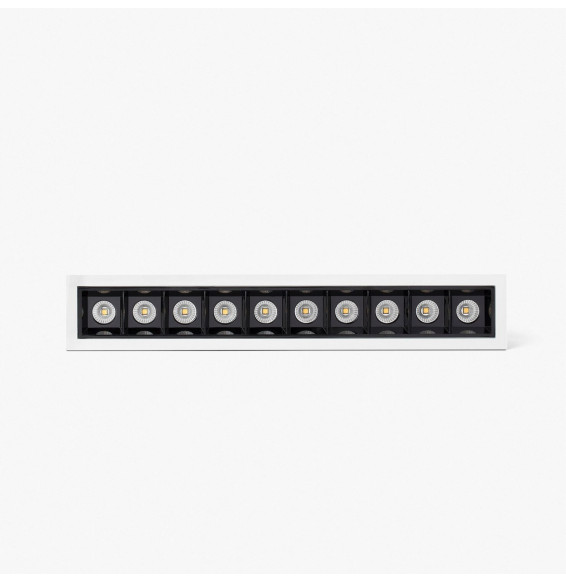 FARO - Empotrable TROOP 10x2W 15° 4000K CRI90 blanco / negro