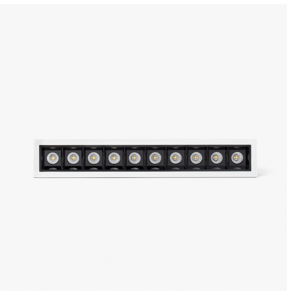 FARO - Empotrable TROOP 10x2W 15° 2700K CRI90 blanco / negro