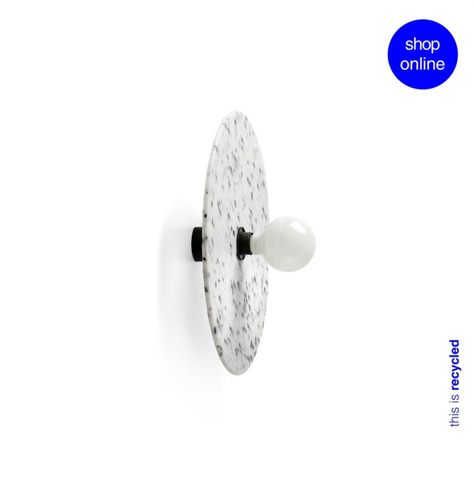 FARO - Aplique/plafón CONFETTI E27 diámetro 450x70 marmóreo negro
