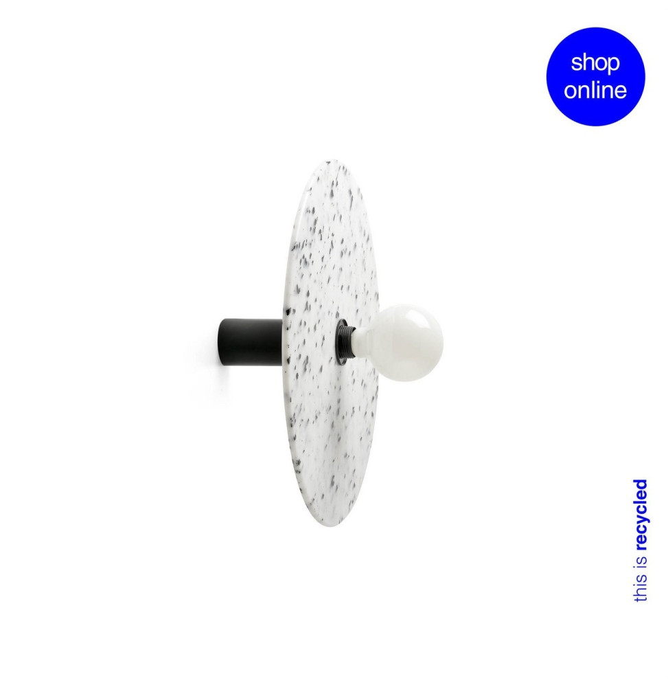 FARO - Aplique/plafón CONFETTI E27 diámetro 450x140 marmóreo negro