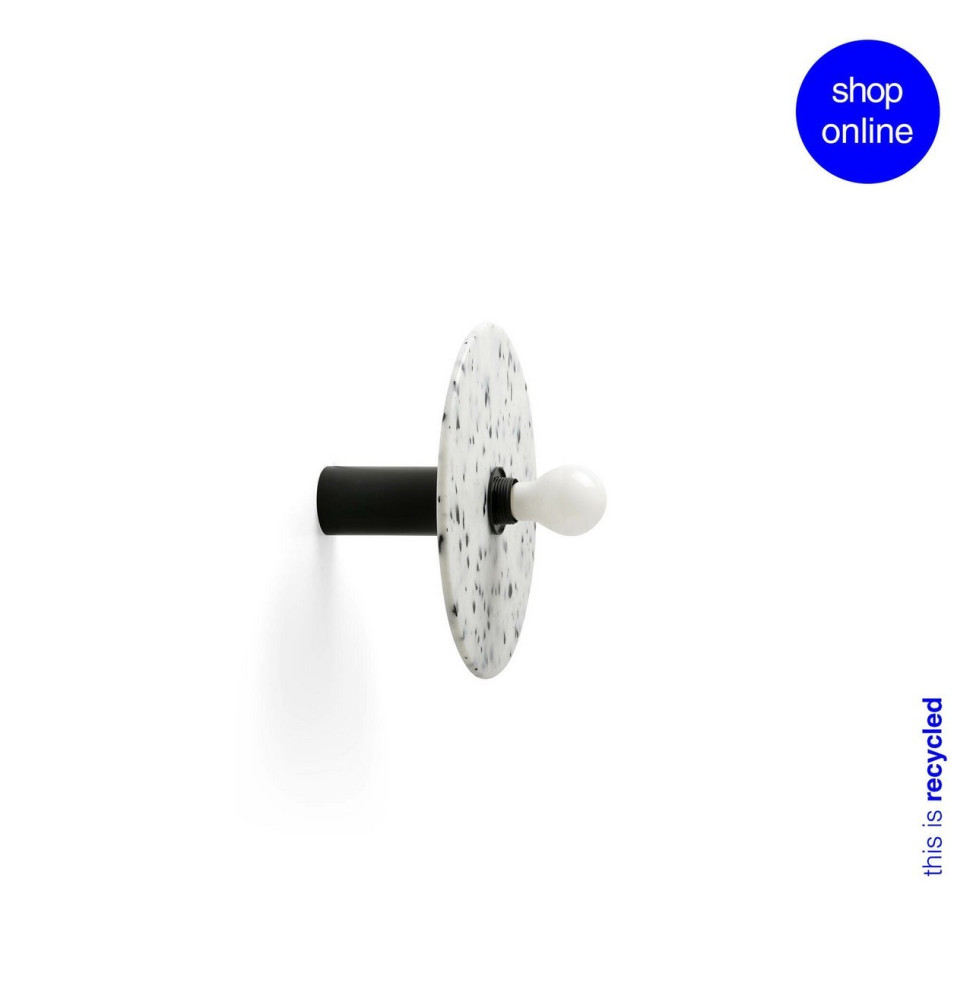 FARO - Aplique/plafón CONFETTI E27 diámetro 300x140 marmóreo negro