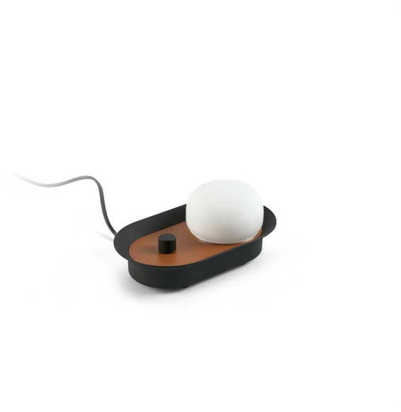 FARO - Aplique MAYA negro/TERRACOTA 8W 2700K