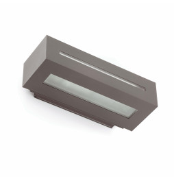 FARO - Aplique WEST-1 E27 aluminio cristal templado gris oscuro