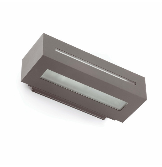 FARO - Aplique WEST-1 E27 aluminio cristal templado gris oscuro