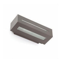 FARO - Aplique WEST-1 E27 aluminio cristal templado gris oscuro