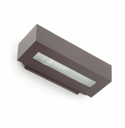 FARO - Aplique WEST-2 E27 aluminio cristal templado gris oscuro