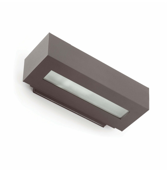FARO - Aplique WEST-2 E27 aluminio cristal templado gris oscuro