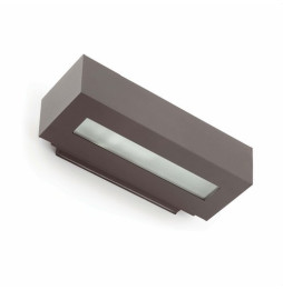 FARO - Aplique WEST-2 E27 aluminio cristal templado gris oscuro