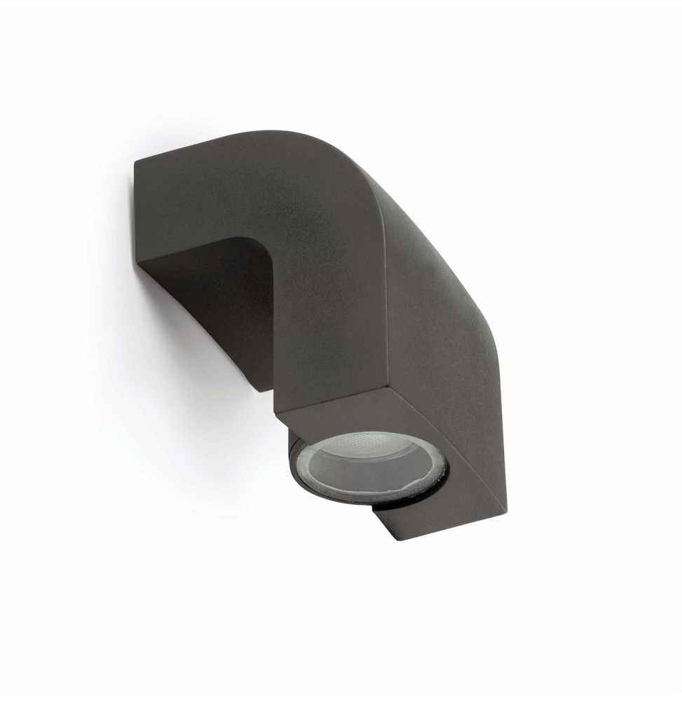 FARO - Aplique KLAMP GU10 aluminio difusor cristal gris oscuro