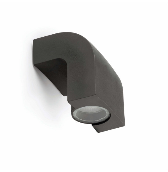 FARO - Aplique KLAMP GU10 aluminio difusor cristal gris oscuro