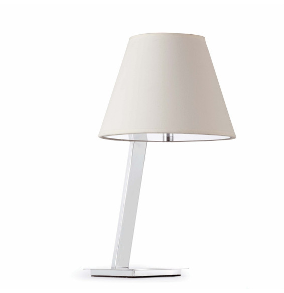 FARO - Luminaria sobremesa MOMA E27 metal téxtil blanco
