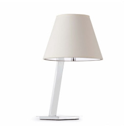 FARO - Luminaria sobremesa MOMA E27 metal téxtil blanco