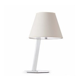 FARO - Luminaria sobremesa MOMA E27 metal téxtil blanco