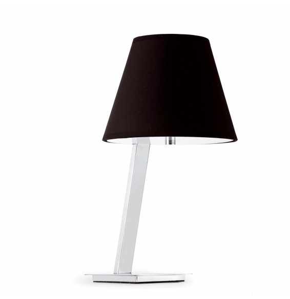 FARO - Luminaria sobremesa MOMA E27 metal téxtil negro