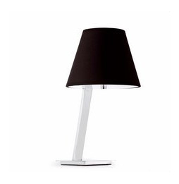 FARO - Luminaria sobremesa MOMA E27 metal téxtil negro