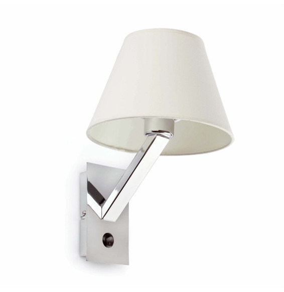 FARO - Aplique MOMA-1 E27 metal téxtil blanco