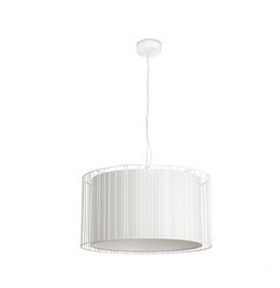 FARO - Luminaria colgante LINDA 1xE27 acero blanco