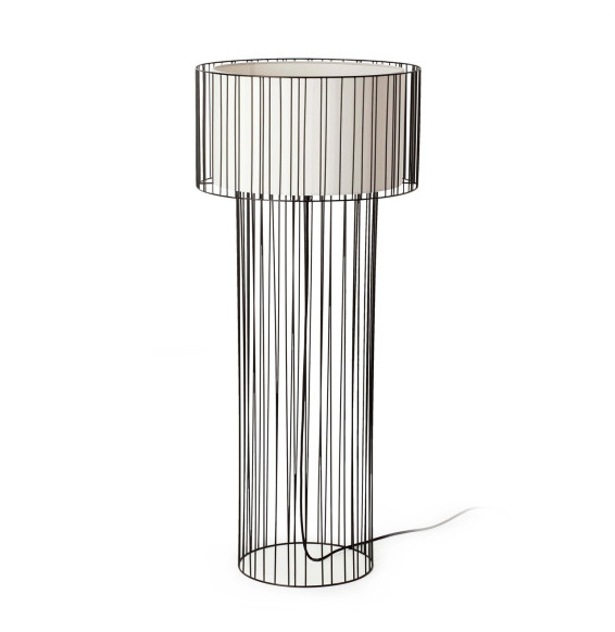 FARO - Luminaria pie salón LINDA 1xE27 acero negro