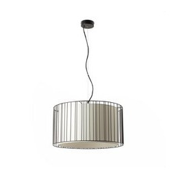 FARO - Luminaria colgante LINDA 1xE27 acero negro