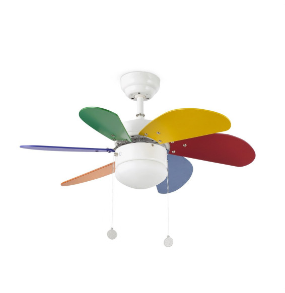 FARO - Ventilador PALAO 6 palas luz E14 40W color