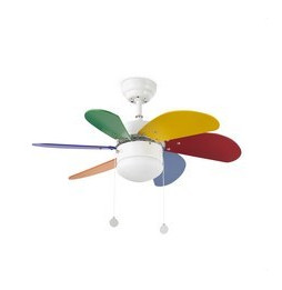 FARO - Ventilador PALAO 6 palas luz E14 40W color