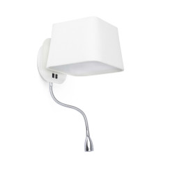 FARO - Aplique SWEET con lector LED E27 60W blanco
