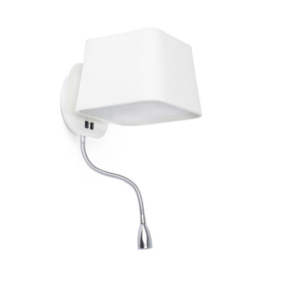 FARO - Aplique SWEET con lector LED E27 60W blanco