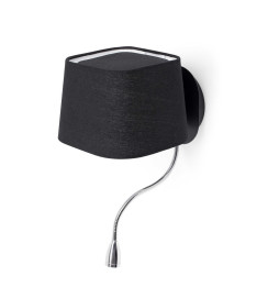 FARO - Aplique SWEET con lector LED E27 60W negro