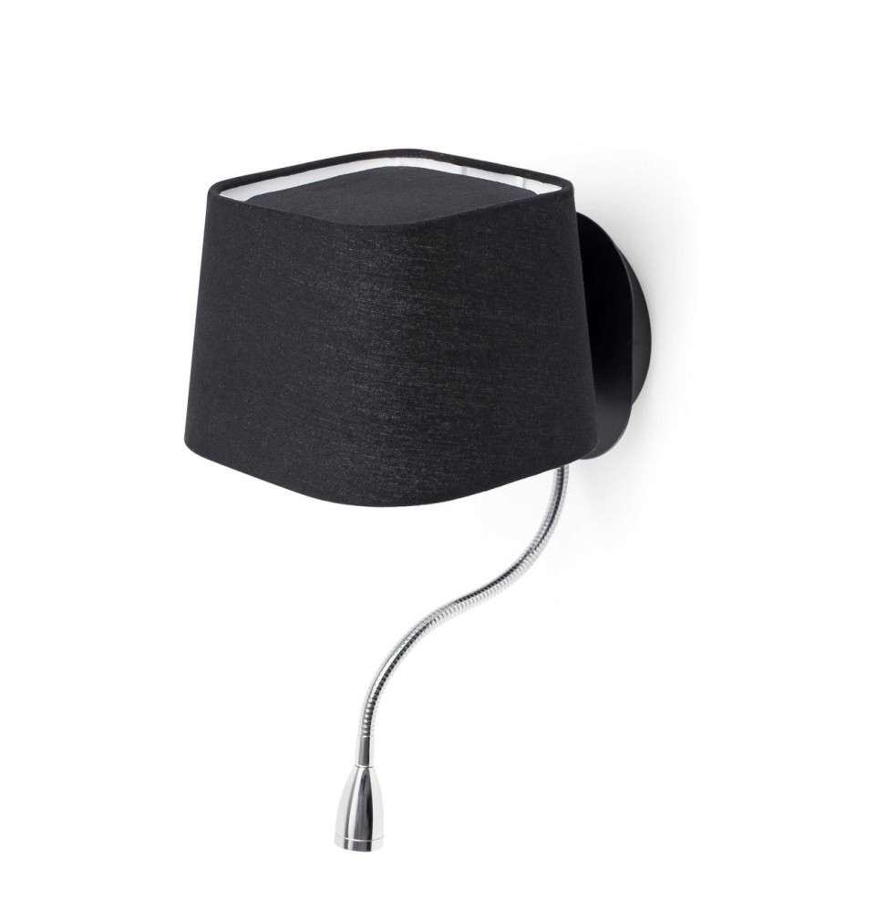 FARO - Aplique SWEET con lector LED E27 60W negro