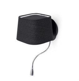 FARO - Aplique SWEET con lector LED E27 60W negro