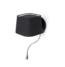 FARO - Aplique SWEET con lector LED E27 60W negro