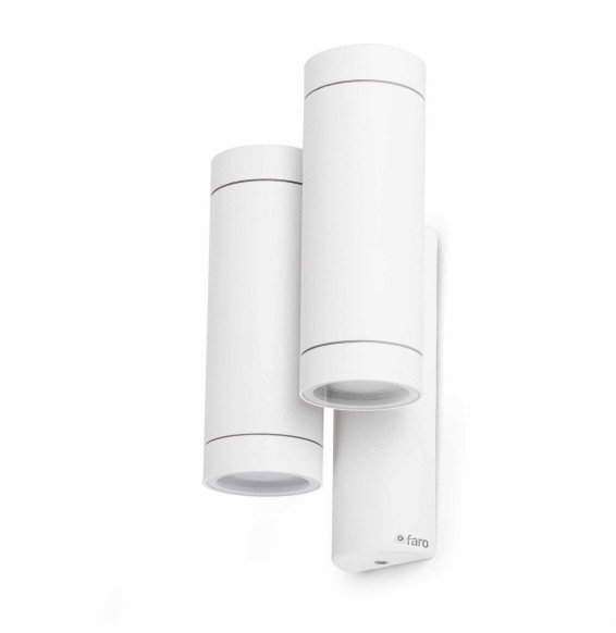 FARO - Aplique exterior STEPS DOBLE GU10 35W blanco
