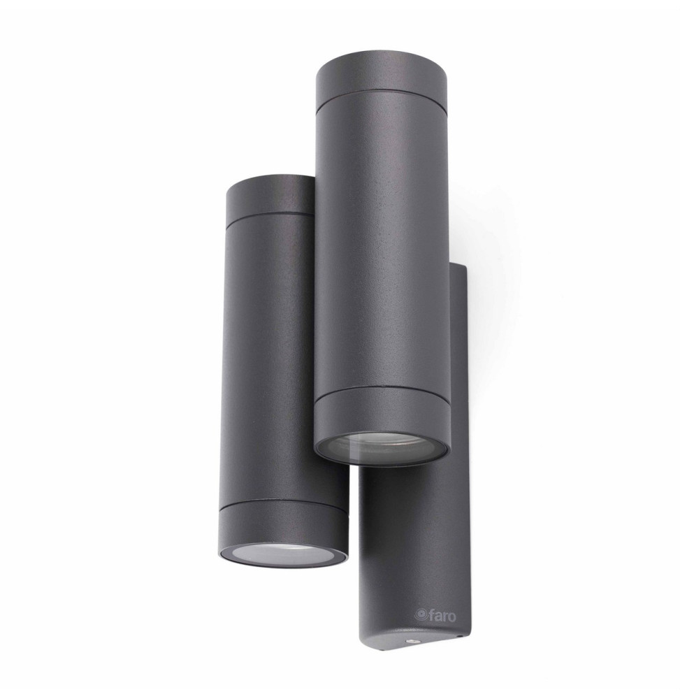 FARO - Aplique exterior STEPS DOBLE GU10 35W gris oscuro