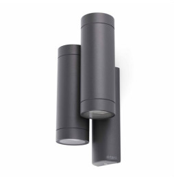 FARO - Aplique exterior STEPS DOBLE GU10 35W gris oscuro