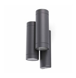 FARO - Aplique exterior STEPS DOBLE GU10 35W gris oscuro