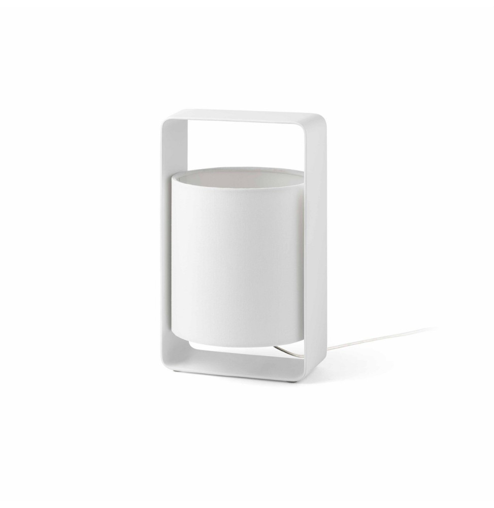 FARO - Luminaria sobremesa LULA 270mm pantalla beige E27 20W blanco