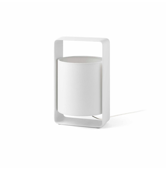 FARO - Luminaria sobremesa LULA 270mm pantalla beige E27 20W blanco