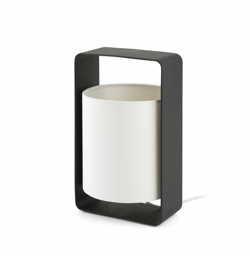 FARO - Luminaria sobremesa LULA 270mm pantalla beige E27 20W negro