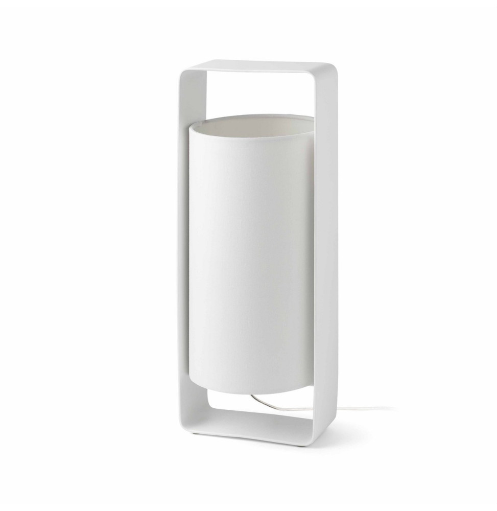 FARO - Luminaria sobremesa LULA 400mm pantalla beige E27 20W blanco
