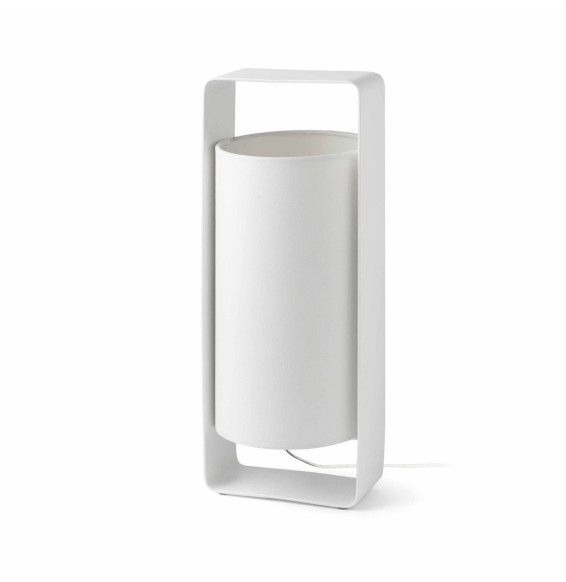FARO - Luminaria sobremesa LULA 400mm pantalla beige E27 20W blanco