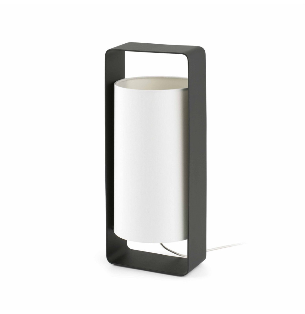 FARO - Luminaria sobremesa LULA 400mm pantalla beige E27 20W negro