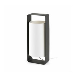 FARO - Luminaria sobremesa LULA 400mm pantalla beige E27 20W negro