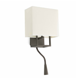 FARO - Aplique VESPER con lector LED E14 20W marrón