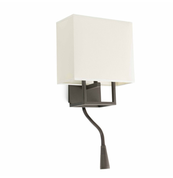 FARO - Aplique VESPER con lector LED E14 20W marrón