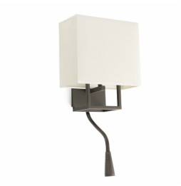 FARO - Aplique VESPER con lector LED E14 20W marrón