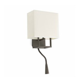 FARO - Aplique VESPER con lector LED E14 20W marrón