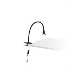 FARO - Lámpara flexo con pinza LENALED 5W 4000K negro