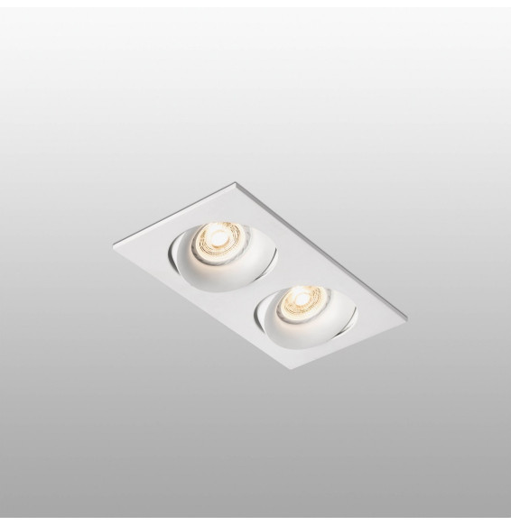 FARO - Empotrable orientable cuadrado ARGON 2 xGU10 blanco