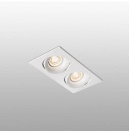 FARO - Empotrable orientable cuadrado ARGON 2 xGU10 blanco
