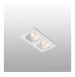 FARO - Empotrable orientable cuadrado ARGON 2 xGU10 blanco